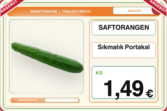 Gemüseetikett Mini-Gurken