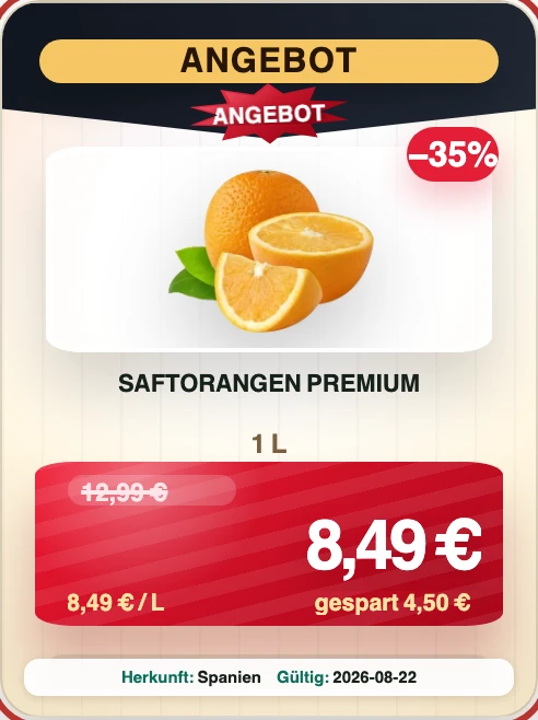 Rabatt-Etikett mit großem Preisfokus