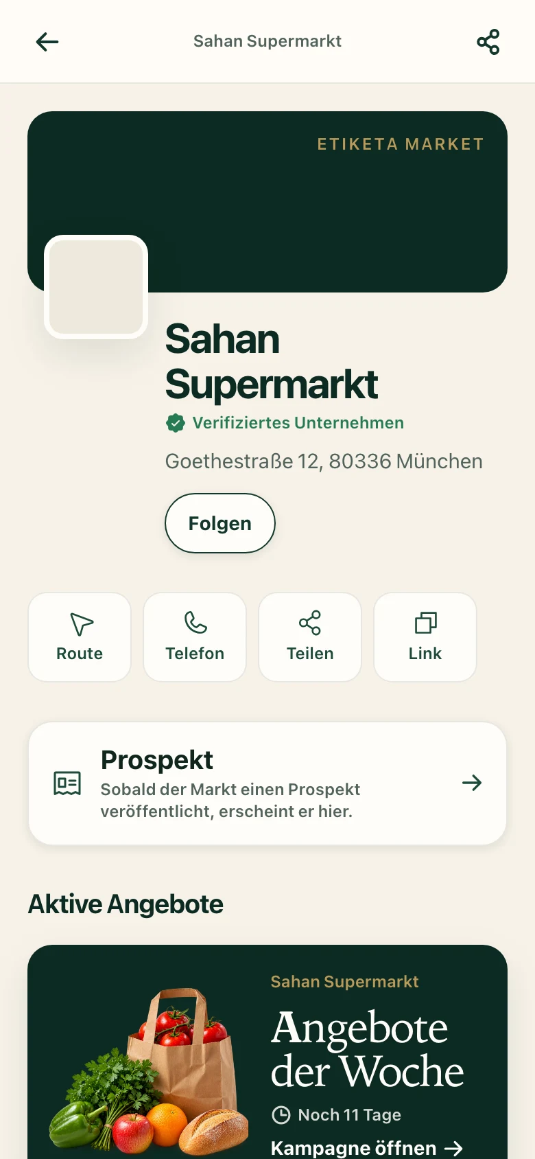Verifiziertes Marktprofil in Etiketa Market