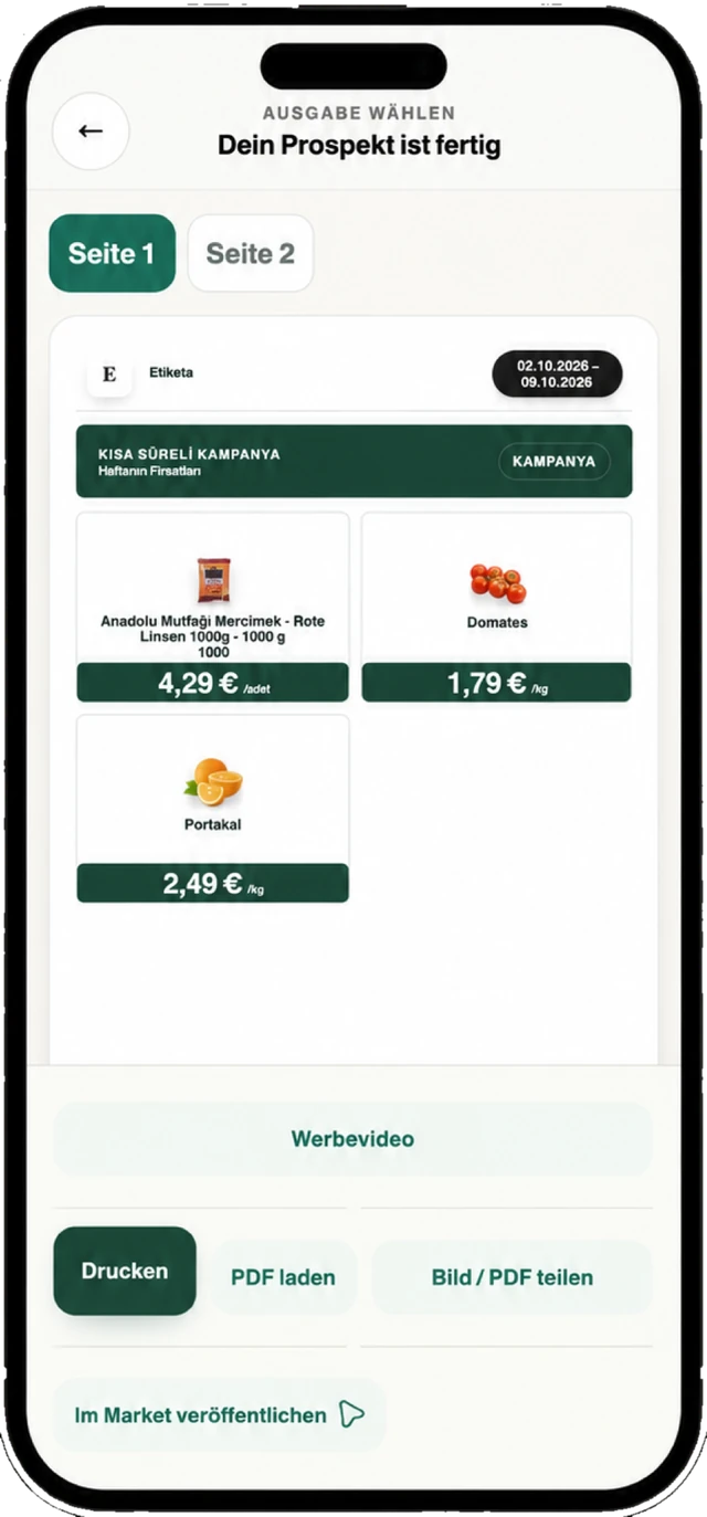 Prospekt fertig: drucken, PDF, veröffentlichen